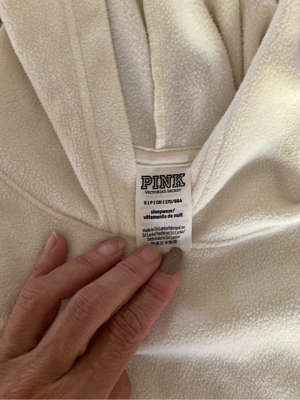 PINK Victoria's Secret Cream Plush Hoodie
